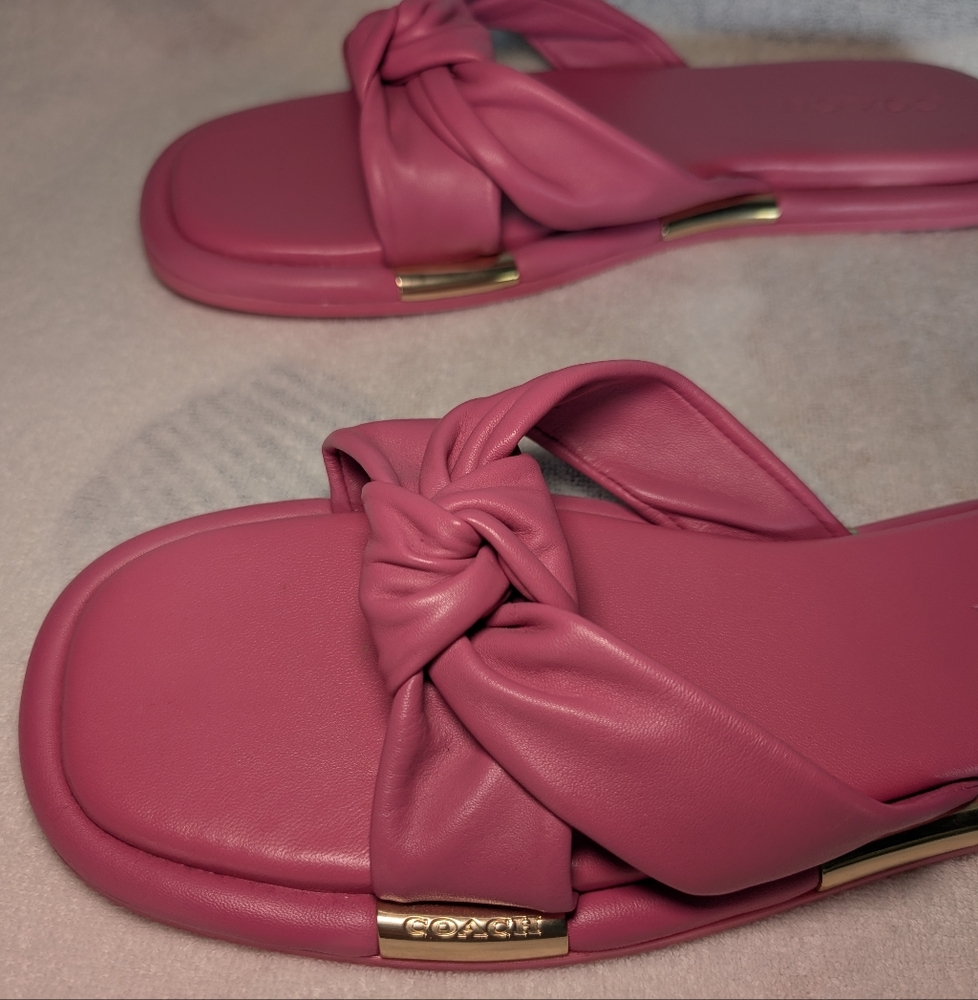 New Coach Brooklyn Leather Sandals with Twist Knot in Size 11 - Picture 4 of 6